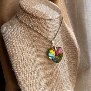 Handmade Iridescent Heart Necklace